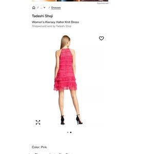 Tadashi Shoji Vibrant Pink Halter Dress